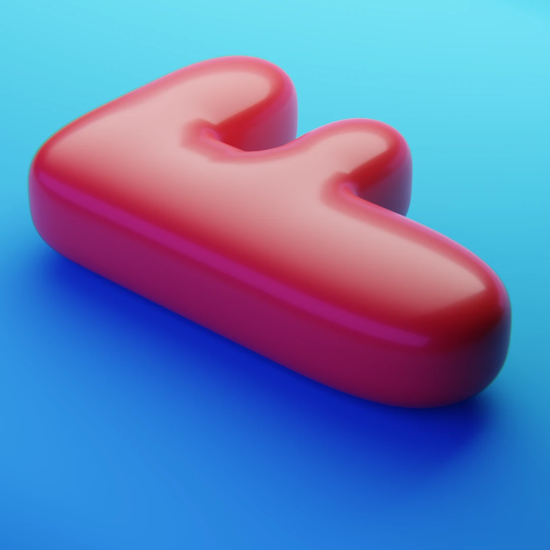 a 3D rendering of the letter D