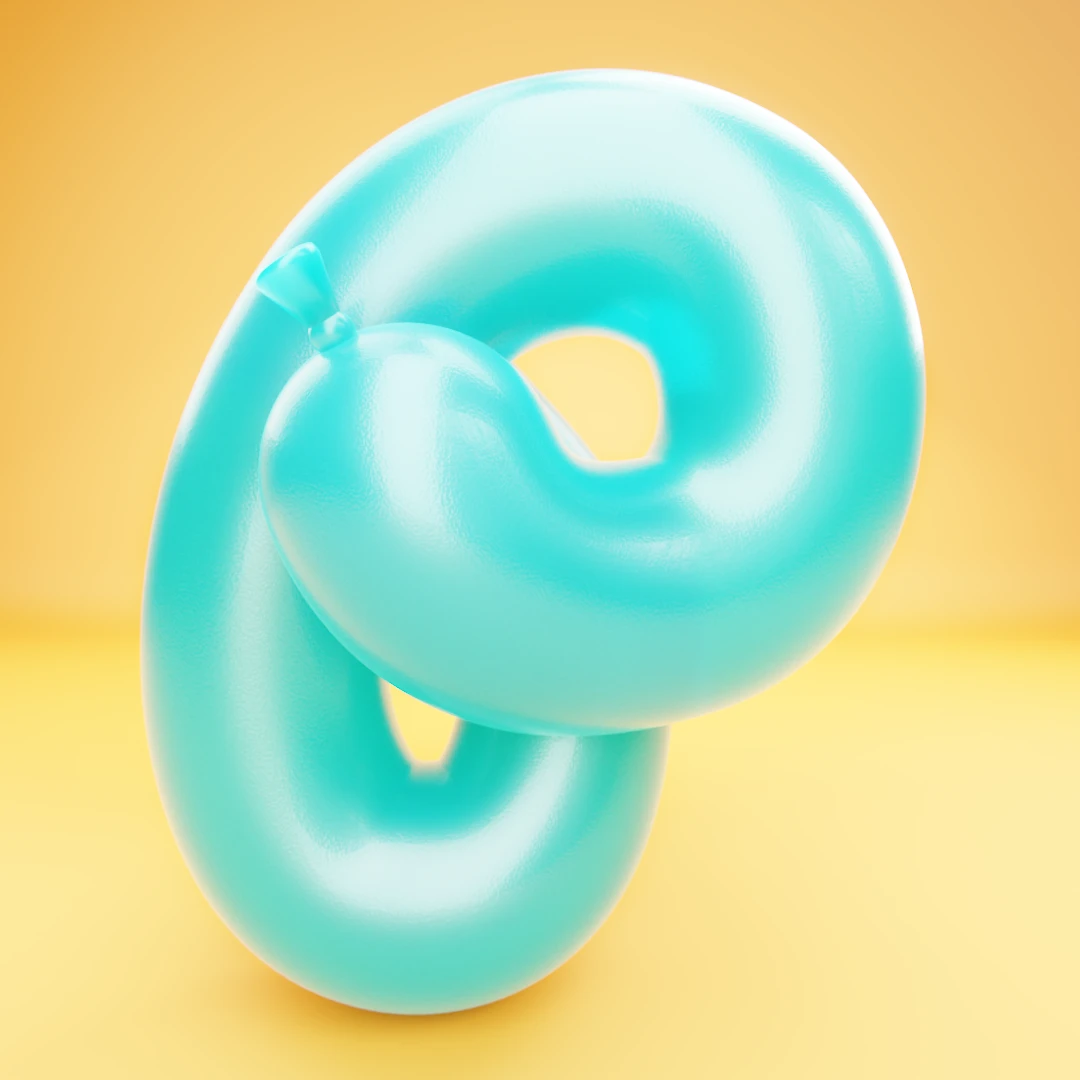 a 3D rendering of a ballon sculpture