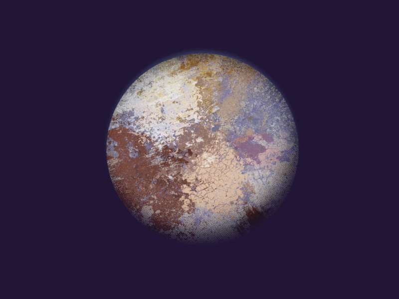 Picturesque illustration of the dwarf planet Pluto