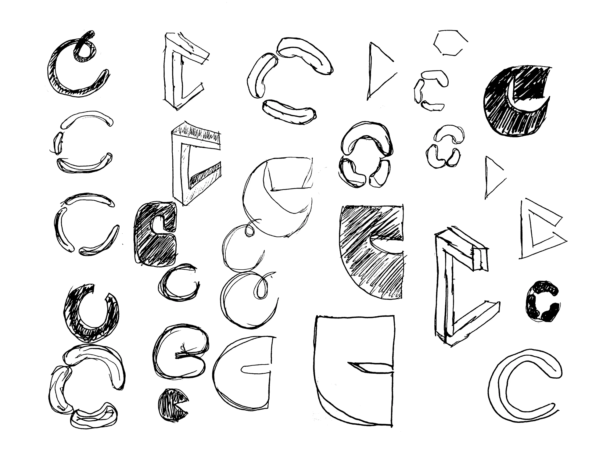 sketches of different logos